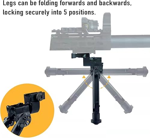 Miniatura 4 de WoStride - Bipod para rifle táctico ajustable de 7 a 9 pulgadas, compatible con Picatinny & Weaver adaptador de liberación rápida para disparos,