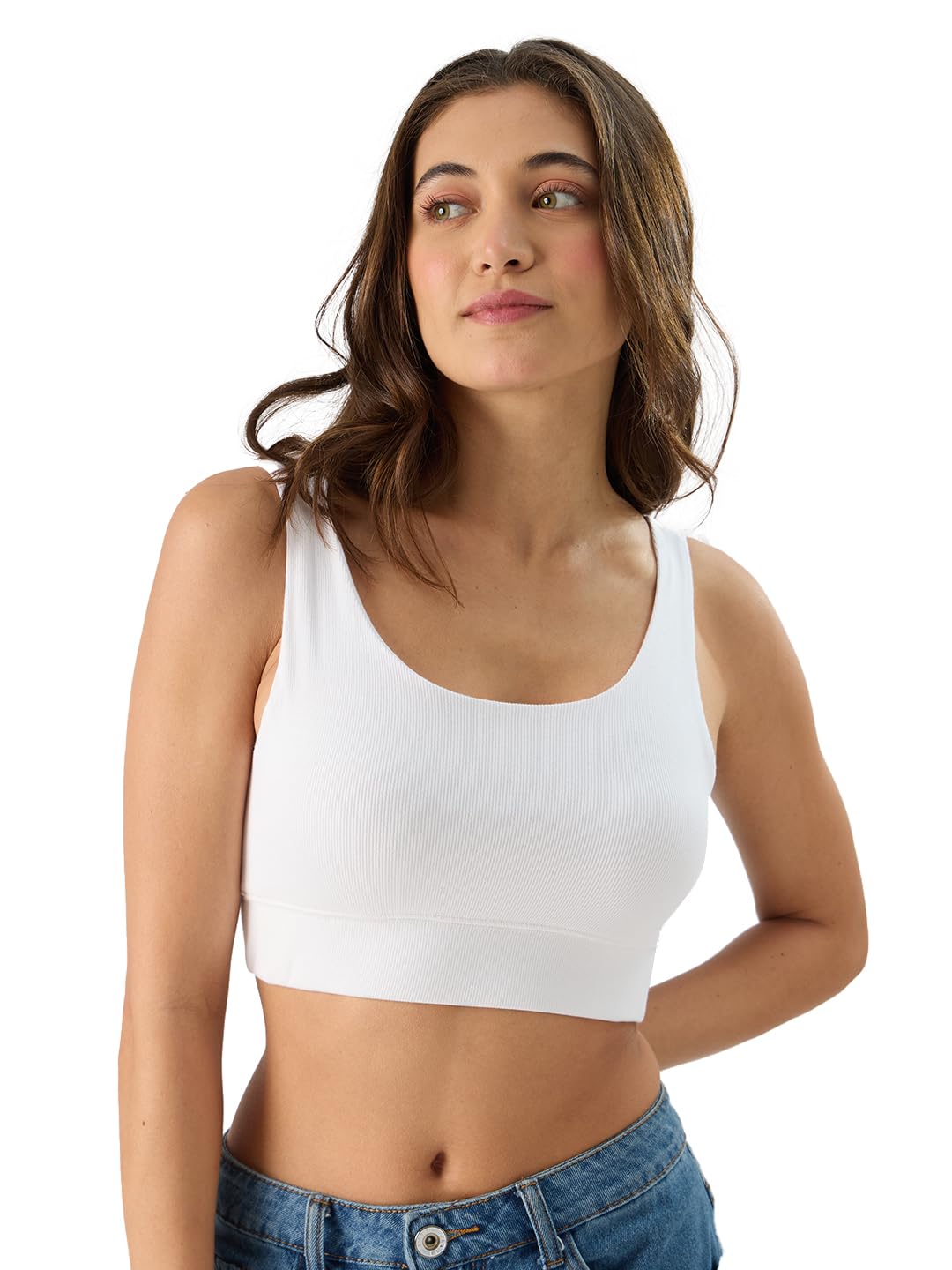 the souled store Women's Cotton Wire Free Casual Bralette T-Shirt-picture-22