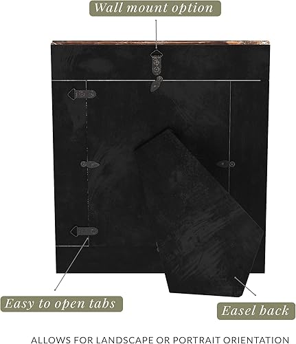 Miniatura 5 de Barnyard Designs Marco de fotos de madera rústica de 8 x 10 pulgadas, marco de madera de granja occidental para colgar en la pared o para colgar en