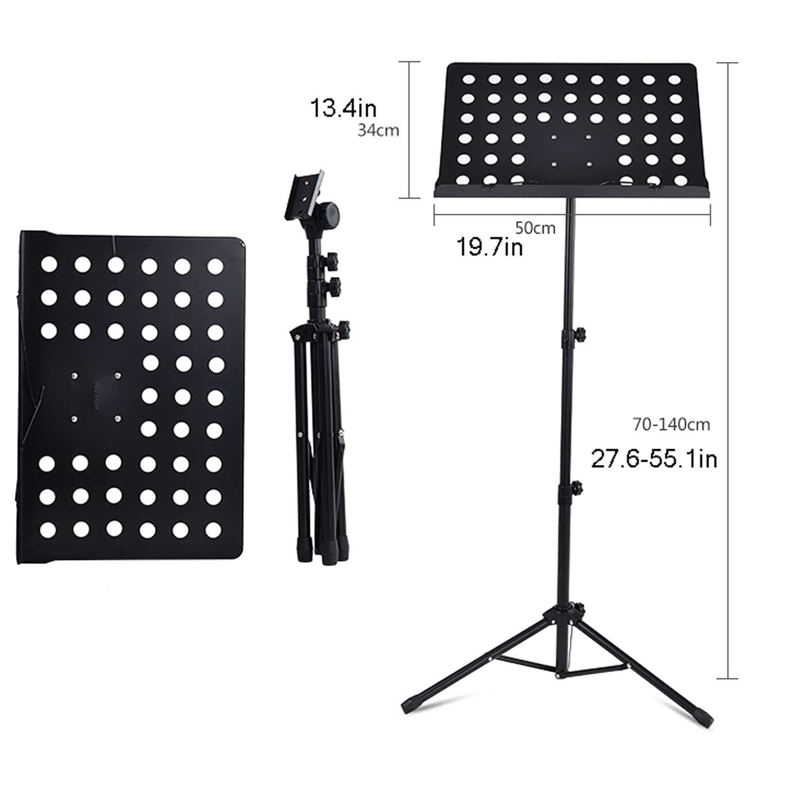 Atril Plegable 2 En 1 De Doble Uso para Partituras, Soporte para Partituras, con Bolsa De Transporte Impermeable, para Violín Y Director De Orquesta,Black