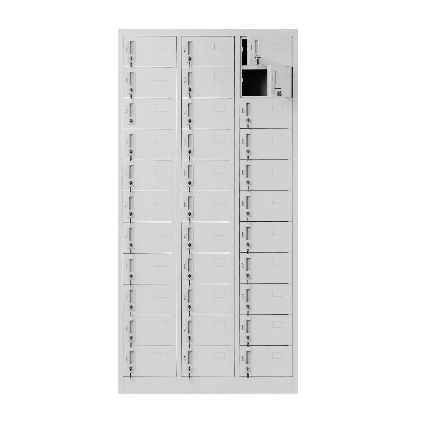 Jan Nowak Schließfachschrank 3B11A 33 Fächer Metallschrank 185x90x45 cm Grau