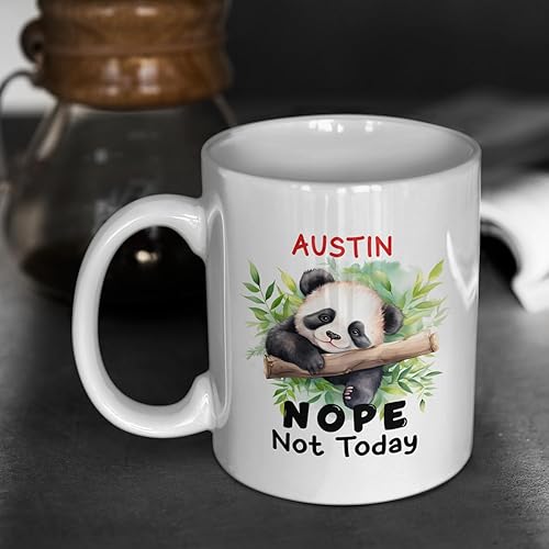 Miniatura 9 de Taza de café personalizada con diseño de panda para parejas, 11 onzas, 15 onzas, regalos de panda con nombre personalizado para el día de San