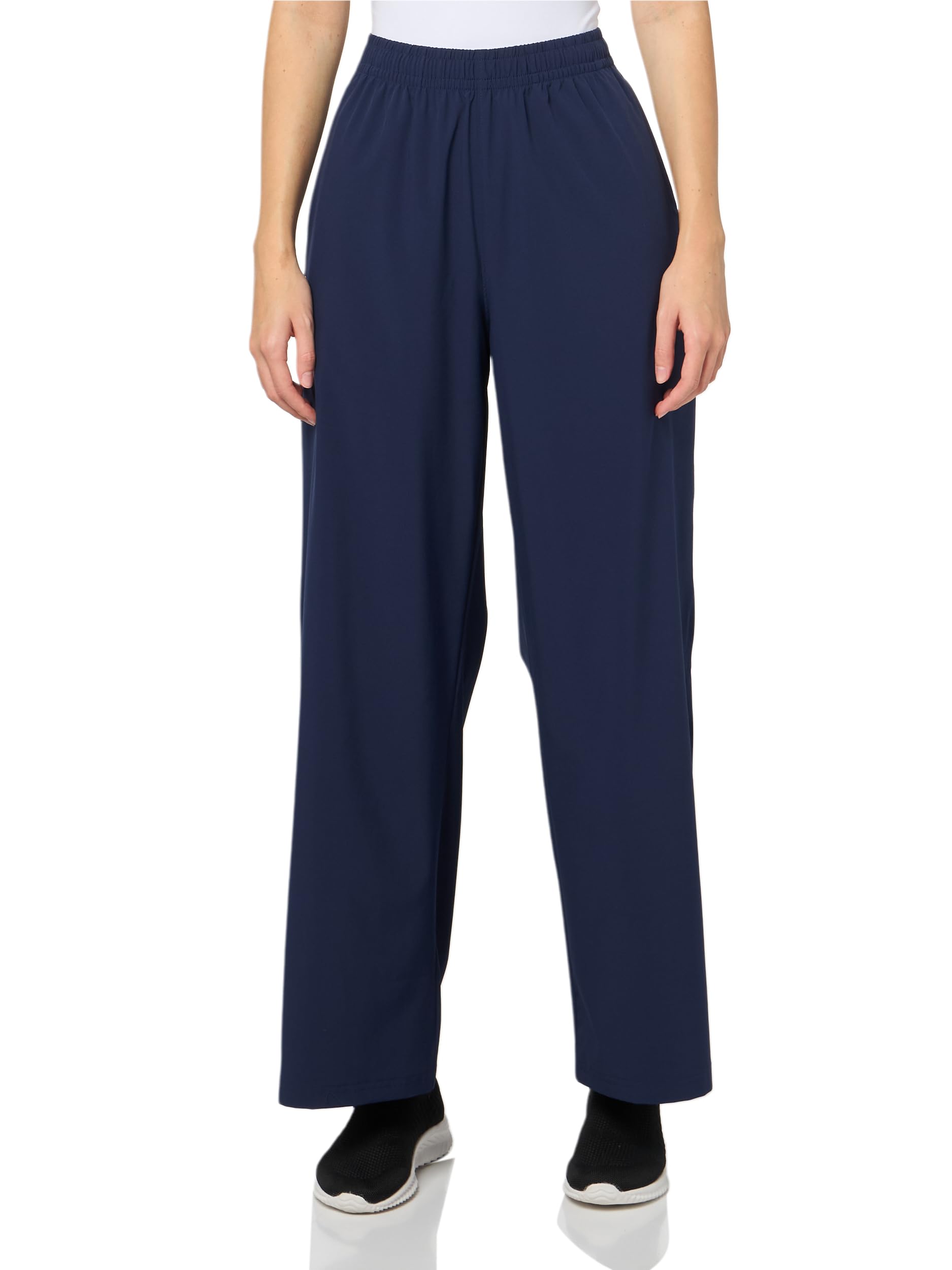 Under Armour Women's Rival Wide Leg Pants, (410) Midnight Navy / / White, Large