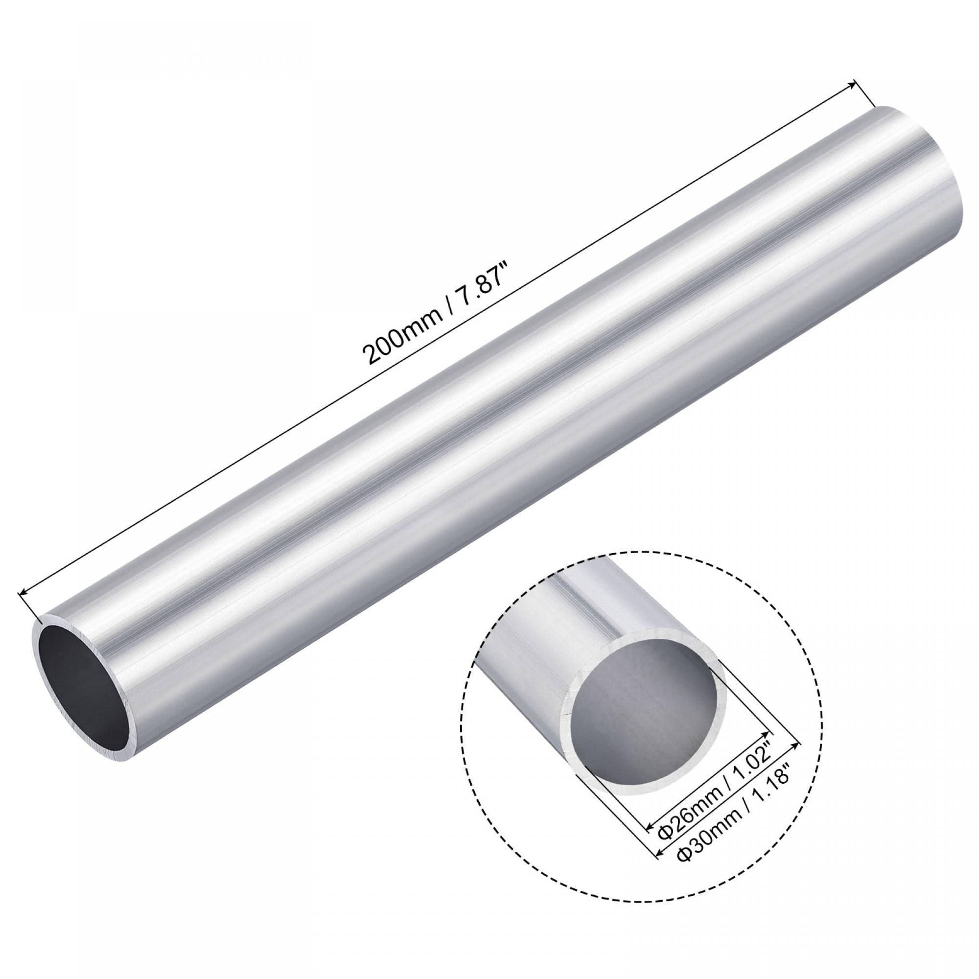 Sourcing Map Aluminium Rundrohr 6063 – 30 Mm Außen- X 20 Mm Innendurchmesser, 200 Mm Länge, Nahtlos, T5-vergütet, Für DIY Und Industrie