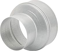 Kikerike 6 to 4 Inch Galvanized Steel Duct Reducer Adapter for HVAC Bathroom Kitchen Ventilation Systems Round Air Duct Increaser