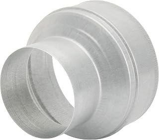 Kikerike 6 to 4 Inch Galvanized Steel Duct Reducer Adapter for HVAC Bathroom Kitchen Ventilation Systems Round Air Duct Increaser