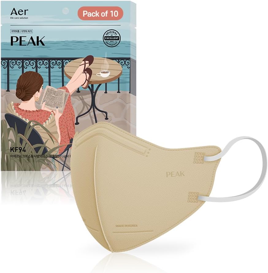 AER PEAK KF94 Disposable Face Masks Individually Wrapped, Breathable and Comfortable Micro Dust