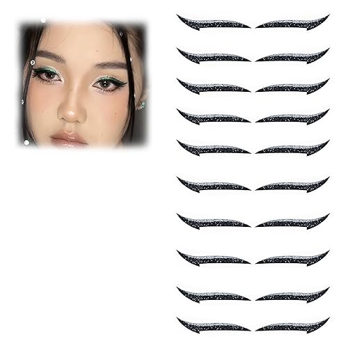 Miniatura 1 de Delineador de ojos de cristal, 2023, 50 pares de delineadores de ojos impermeables, delineador de ojos adhesivo para mujeres, calcomanías