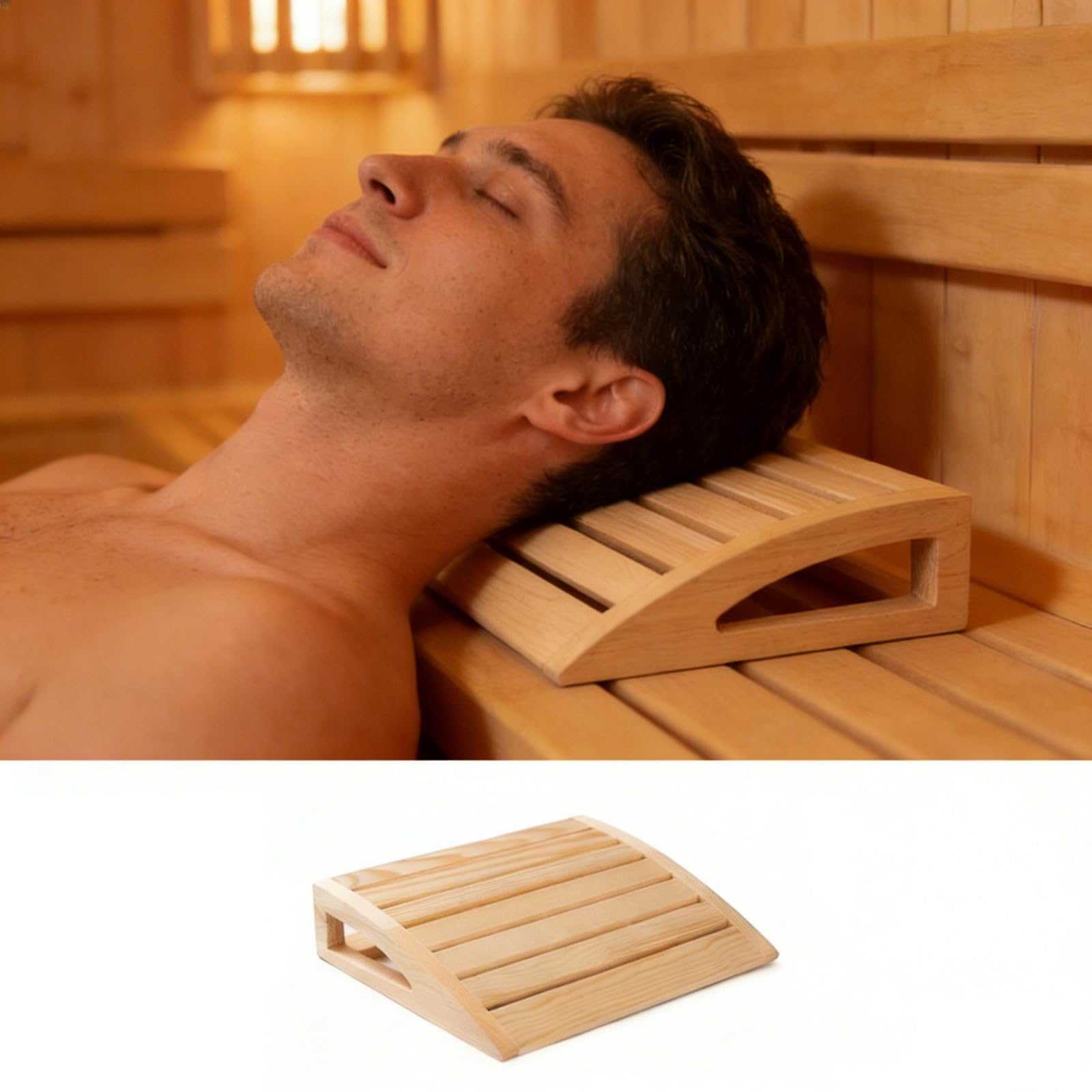Holz Sauna Kopfstütze, Entspannungskissen, ergonomisches Nackenstützkissen, Dampfbad Zubehör, Geschenk für Verliebte, Geschenk für Verliebte