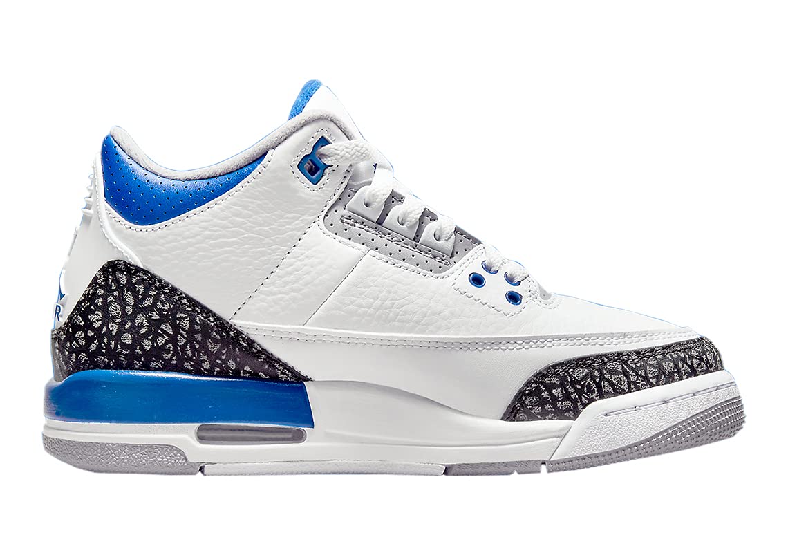 Jordan Air 3 Retro (Big Kid) White/Racer Blue/Black/Cement Grey 5.5 Big Kid M