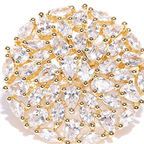 Sparkling AAA CZ Delicate Florets Plated Adjustable Ring