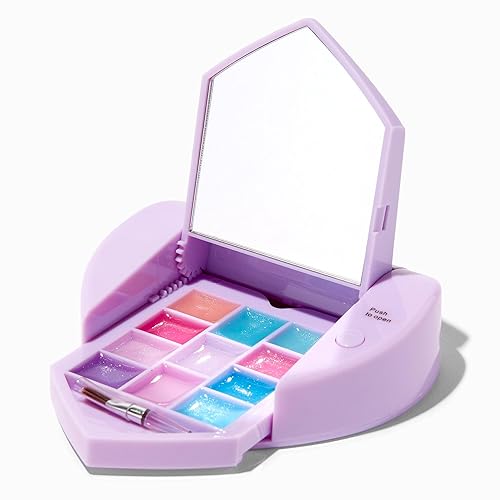 Claire's Accesorios Kit de brillo de labios con purpurina para niñas en un estuche de corazón con piedras preciosas de mariposa disponible en Yaxa Peru