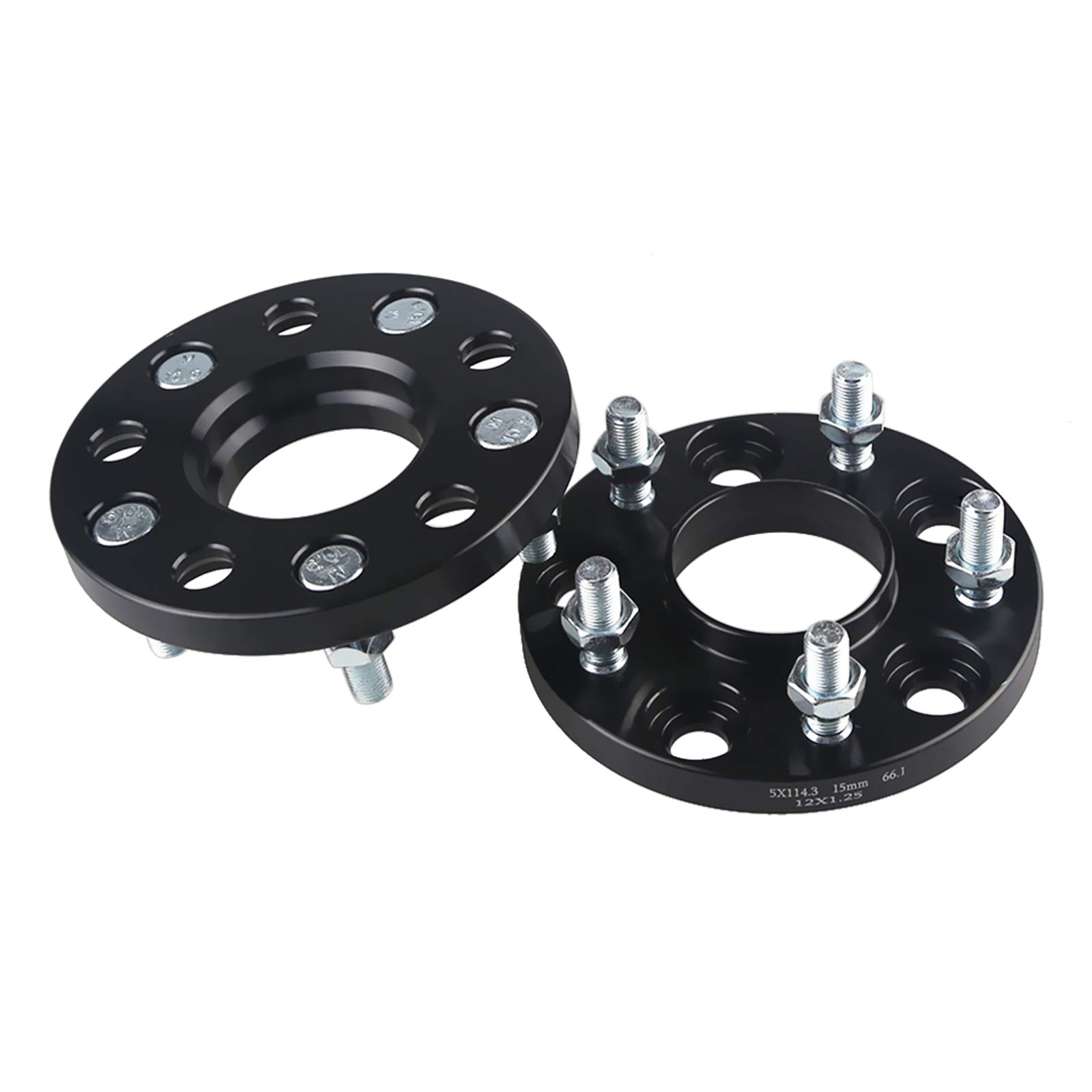 ADPOWCompatible with 2Pcs 5 Lug Wheel Spacers 5x4.5(5x114.3mm) Nissan Infiniti Altima Maxima Rogue Sentra FX35 G35 G37,15mm Thickness Forged Wheel Spacers Adapters 66.1mm,M12x1.25 Studs,Set of 2