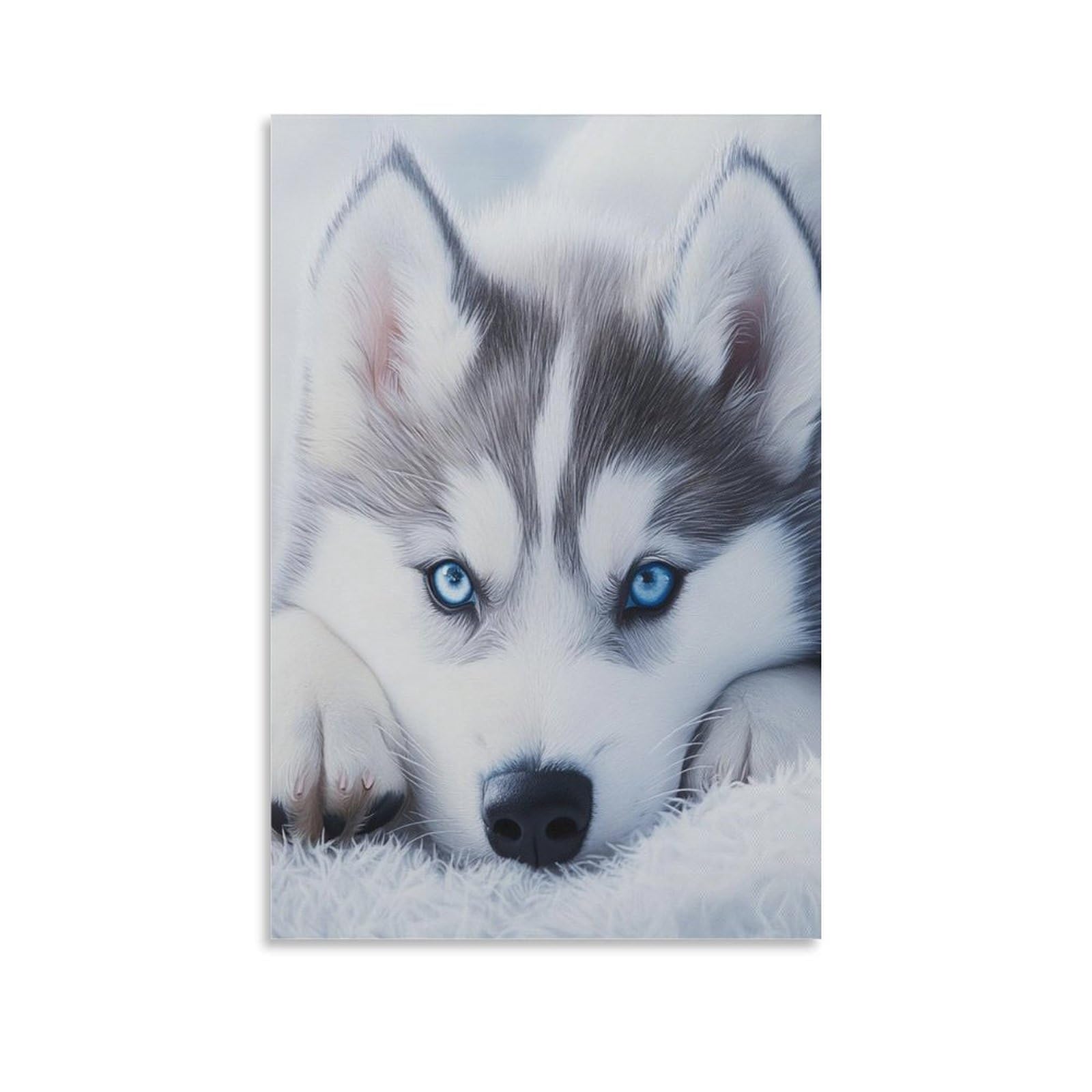 GXYUAOIEF Siberian Husky Wall Decor Poster Canvas Prints Picture Modern Wall Art Picture Wall Hanging for Bathroom Wall Decor 20x30inch(50x75cm)