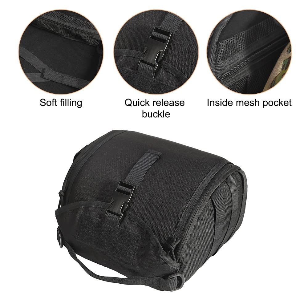 DONGKER Taktische Molle Helmtasche, Tactical Clamshell Helmet Bag, Staubdicht Helm Tragetasche mit Gepolsterte und Fleece Gefütterte für Airsoft, Motorrad- und Fahrradhelme, 28x23x15 cm
