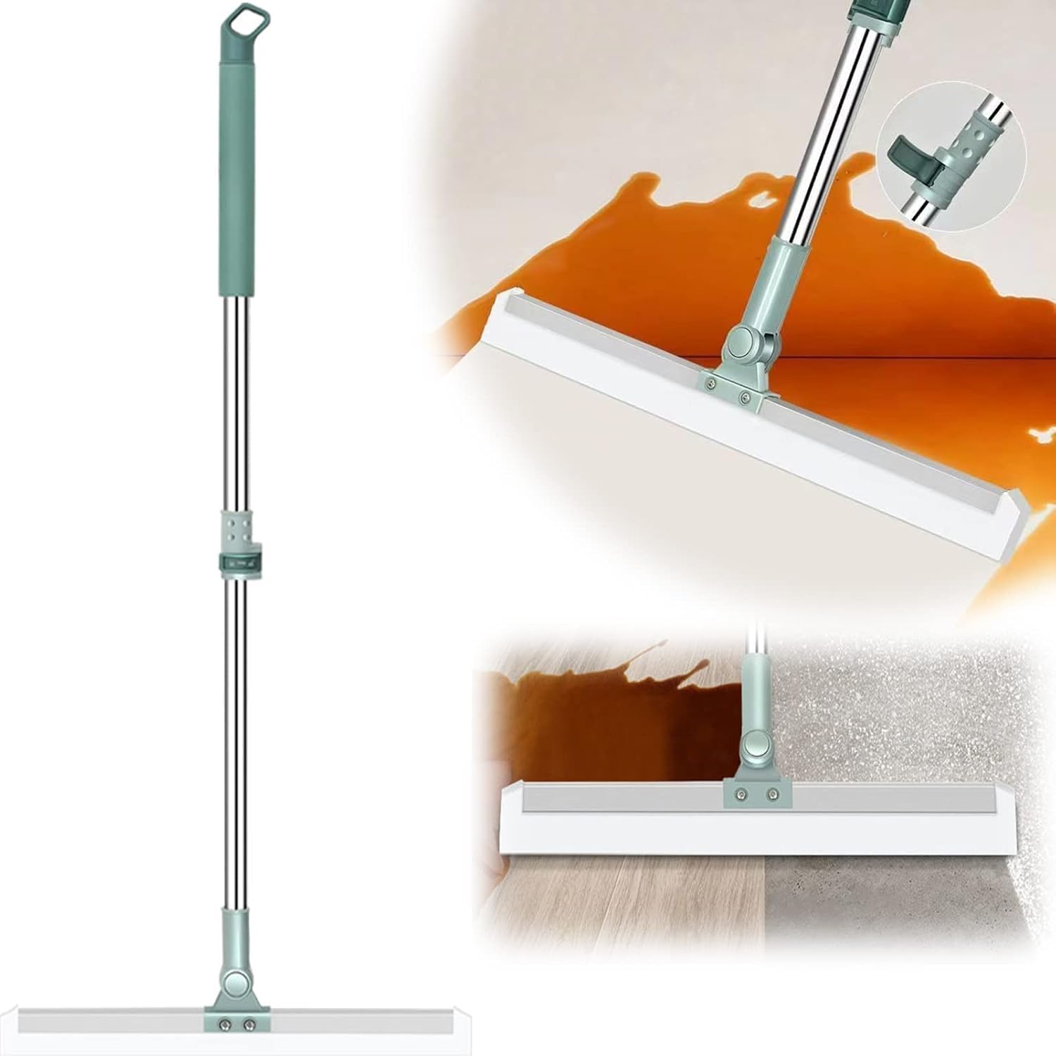 Heavy Duty 50 Inch Magic Broom Silicon Floor Wiper 180 Degree Rotating Squeegee Broom for Cleaning Silicon Rubber Floor Scrubber for Home Garage Bathroom Tile Marble Glass Window Cleaning