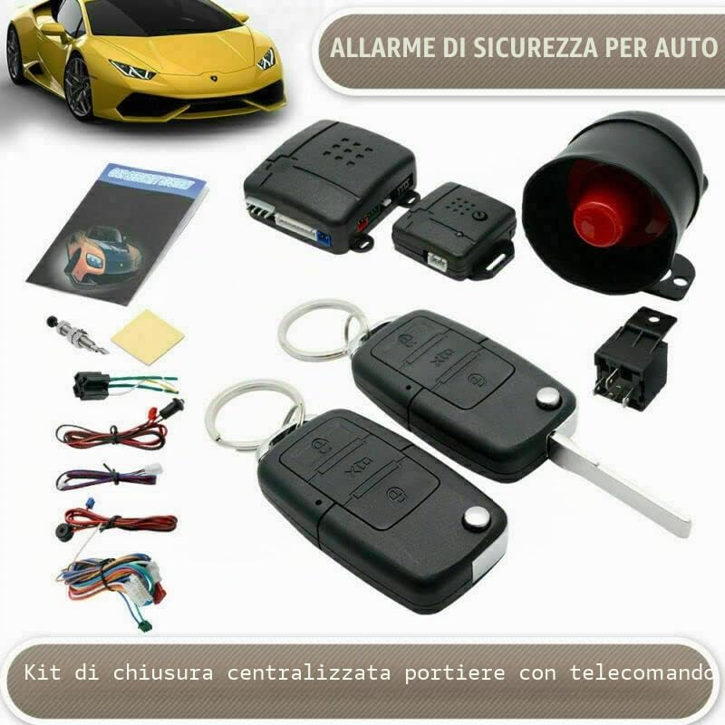 Kit di chiusura centralizzata con telecomando automatico, sistema di allarme acustico di blocco/sblocco della porta a distanza centrale TOTMOX per auto