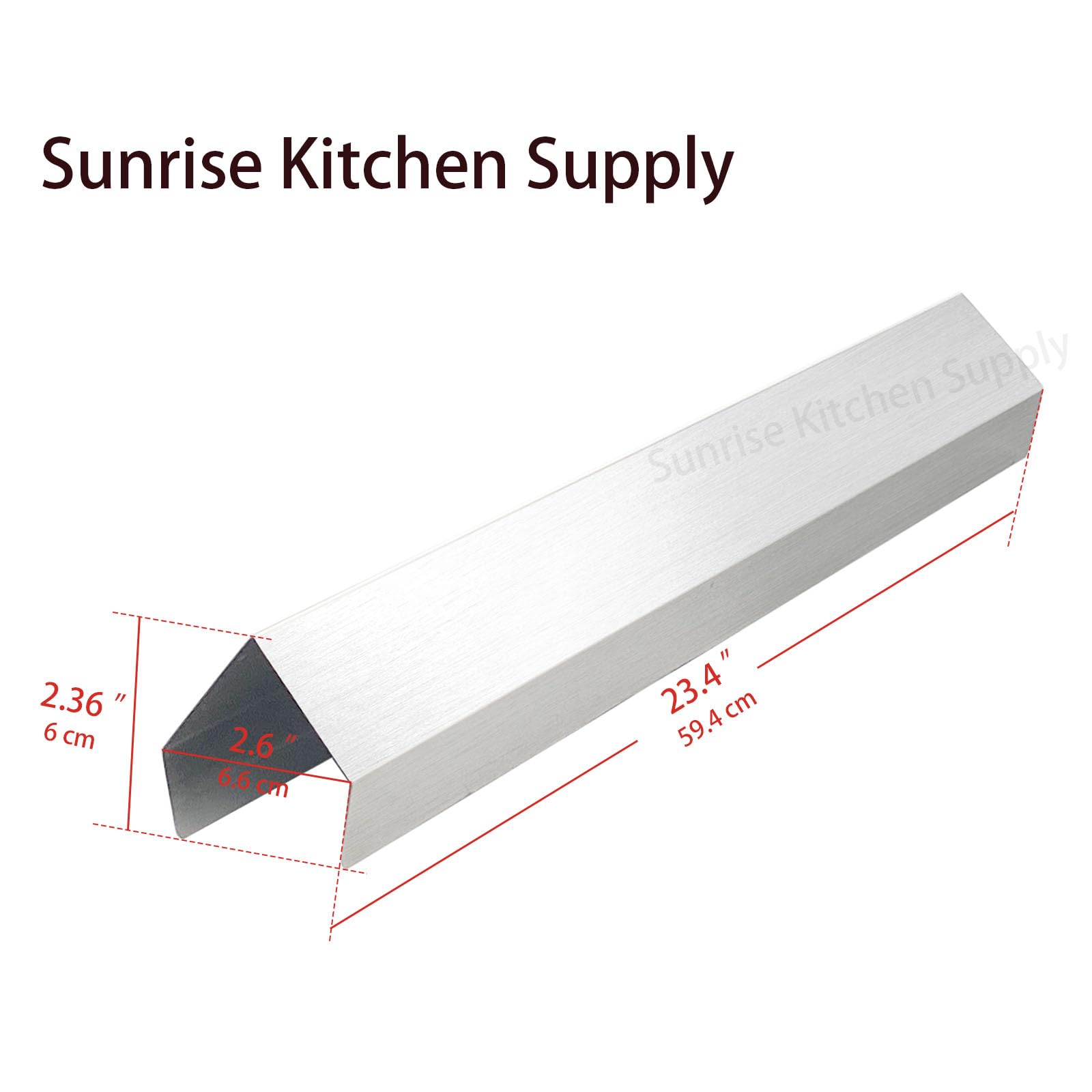 Sunrise Kitchen Supply - Confezione da 2 strisce di giunzione per friggitrice in acciaio inox (69 x 6 x 5,3 x 6,3 cm (lunghezza x larghezza x altezza)