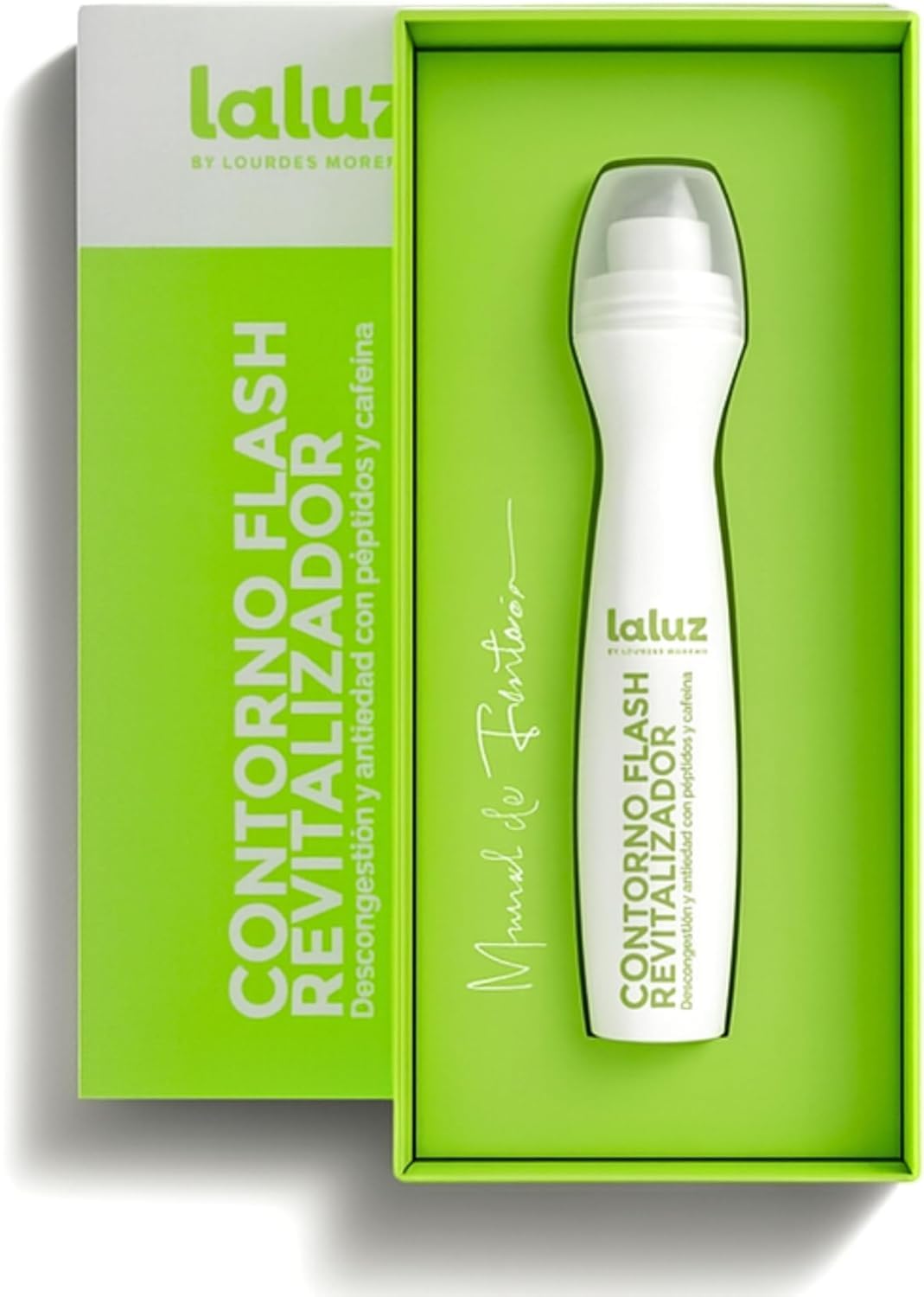 Lourdes Moreno | Contorno Flash Revitalizador con Cafeina | 12ml | Roll-on Refrescante Para Contorno Ojos | Formula Antifatiga Que Reduce La Apariencia De Bolsas Y Ojeras | Efecto Flash Inmediato
