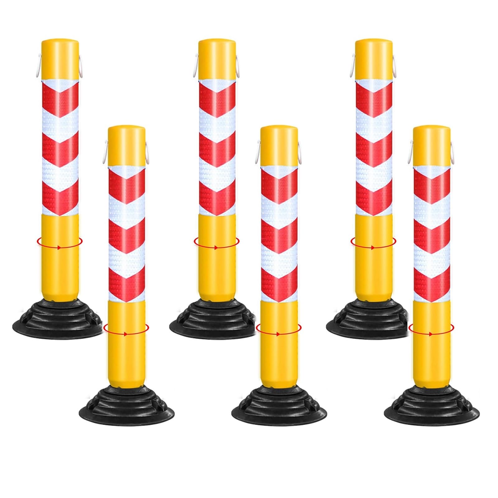 Bornes en acier inoxydable, avec base en caoutchouc