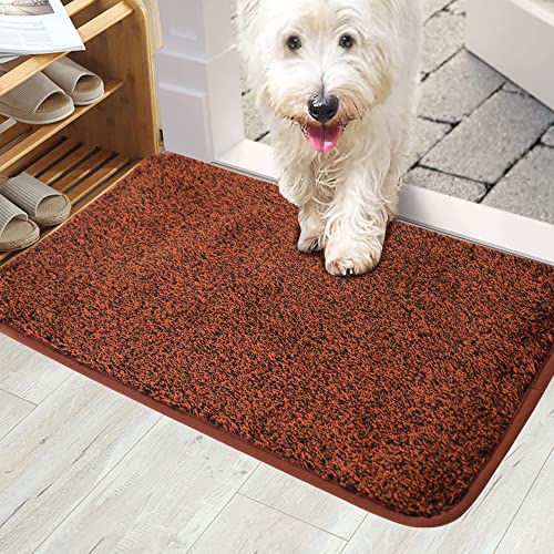 COSY HOMEER Tapis de Porte en 100% Polyester TPR spécialisé dans Le Tapis de Bain Lavable en Machine 75 × 45CM,Bordeaux Cover