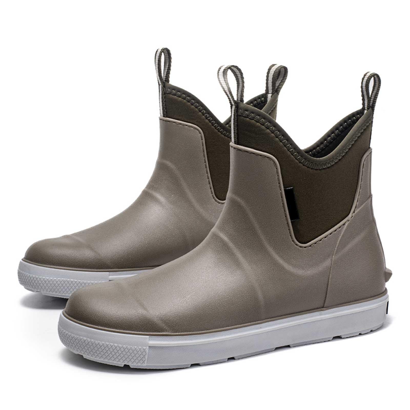 Stivali di gomma da uomo, antiscivolo, leggeri, da lavoro, da giardinaggio, ultraleggeri, da pesca, a mezza altezza, impermeabili, 38 – 46 EU
