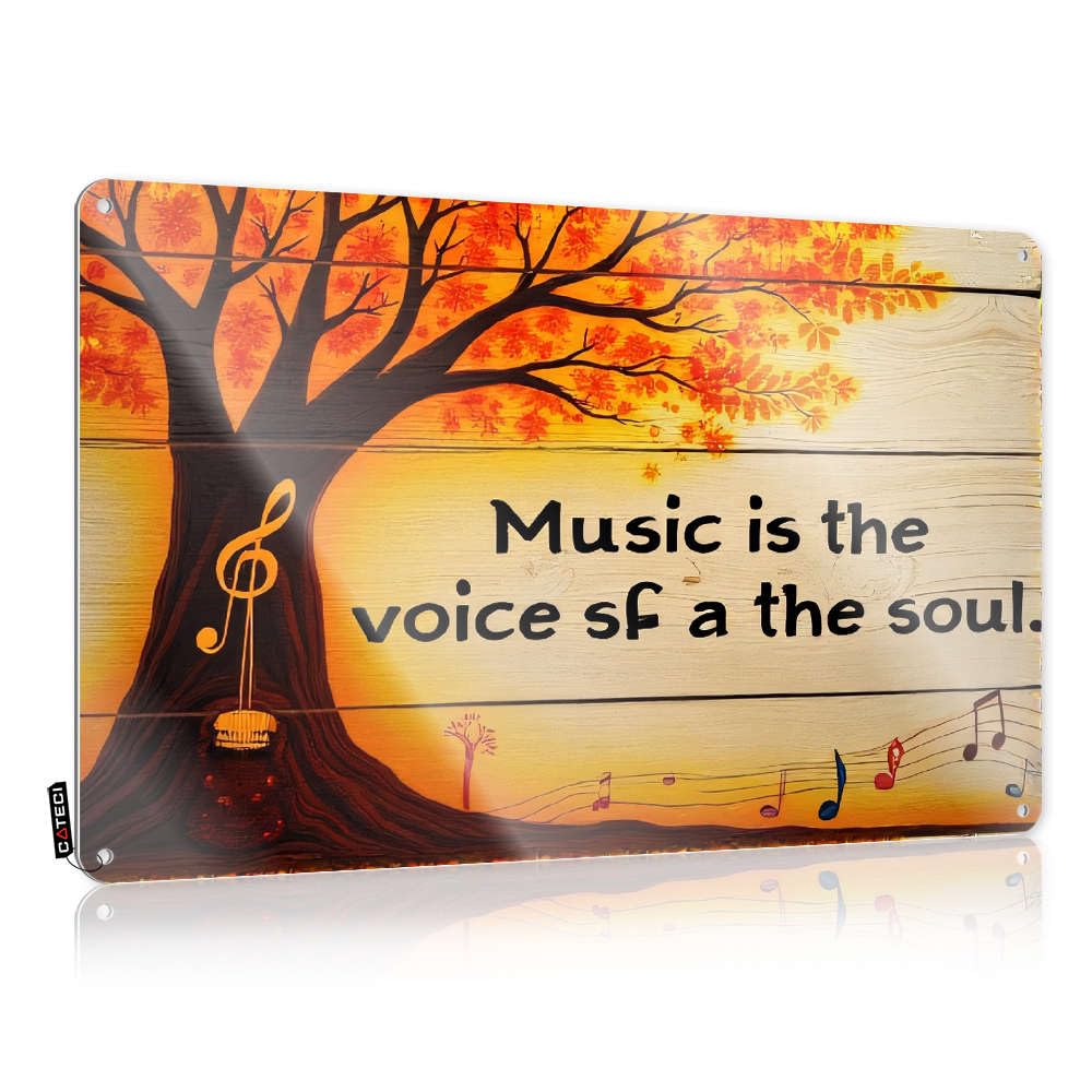 Metal Wall Decoration Tapestry Wall Decor | Music Is The Voice Of The Soul. Grunge For Outhouse Home(30X40CM)