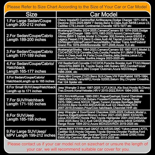 Image of Full Enclosed Car Cover Universal Fit for CRV,RAV4,Rogue,CX5 /CX30,Forester /Crosstrek,Lexus NX /UX,Tiguan,Escape,Tucson,Sportage,X1 /X2,GLA /GLB, XT4 /GT4,Audi Q3,Vibe /Aztek,Prius /Civic Hatchback