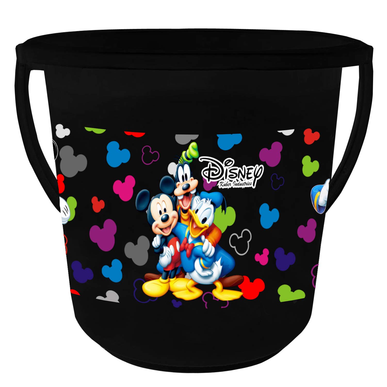 Kuber Industries Disney Team Mickey Print Multipurpose Plastic Bucket,16 LTR (Black) -HS_35_KUBMARTS17396