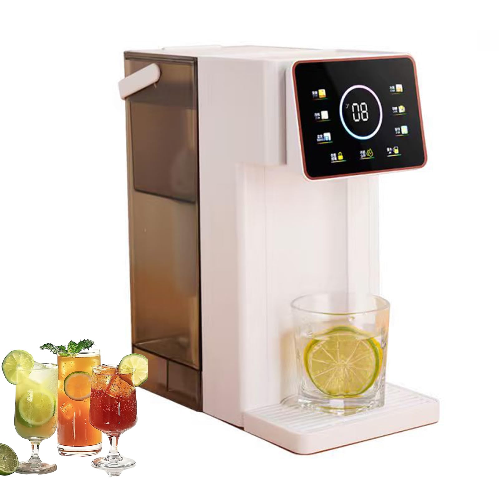 Dyspenser gorącej wody 3L Instant z filtrem i uchwytem, 8 opcji pojemności i 6 ustawieniami temperatury, czajnik wodny z ekranem dotykowym LED/automatyczne Standalone Unit + Stand + Ultrafiltration
