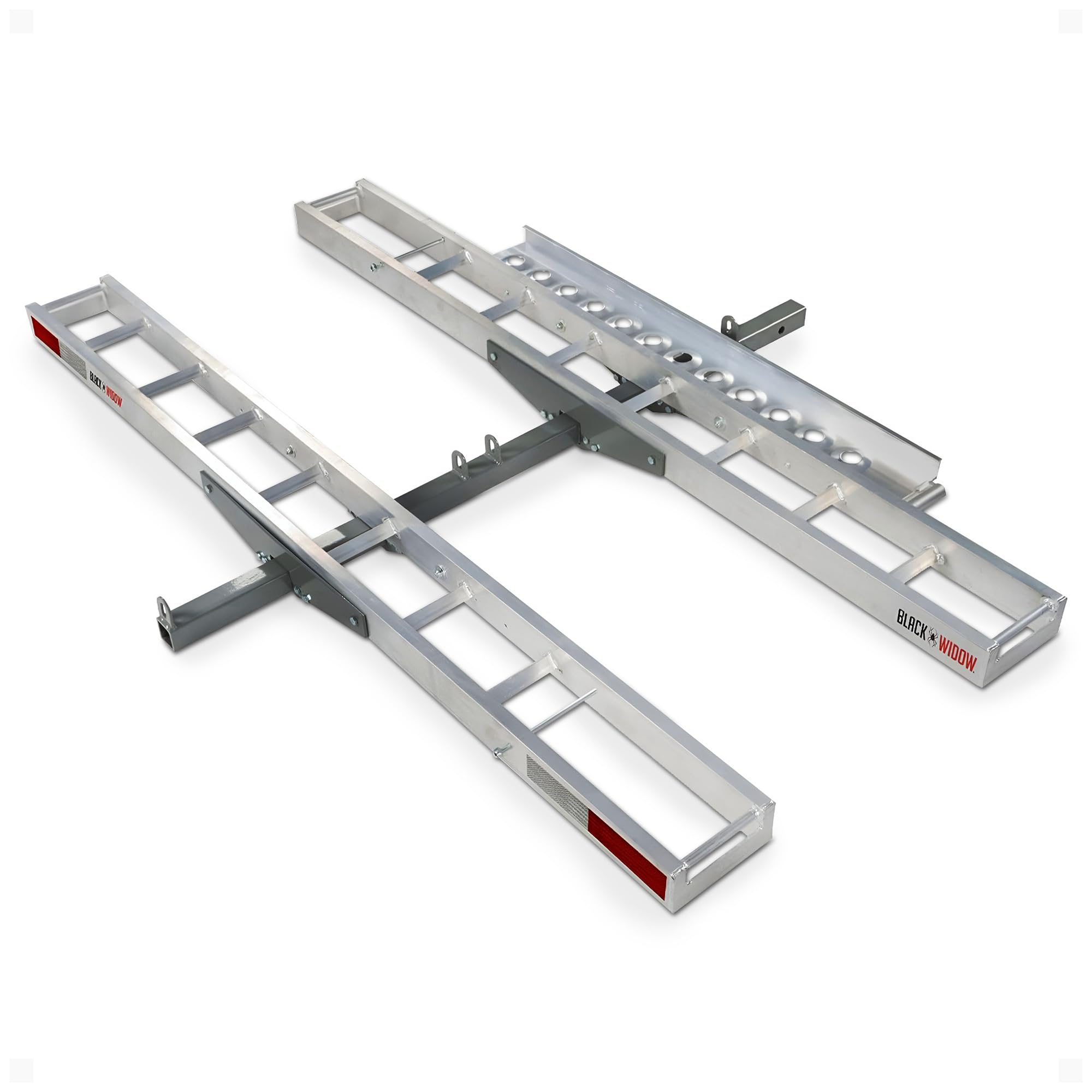 Black Widow Aluminum Double Motorcycle Hitch Carrier, 600 lb, 2 in Hitch