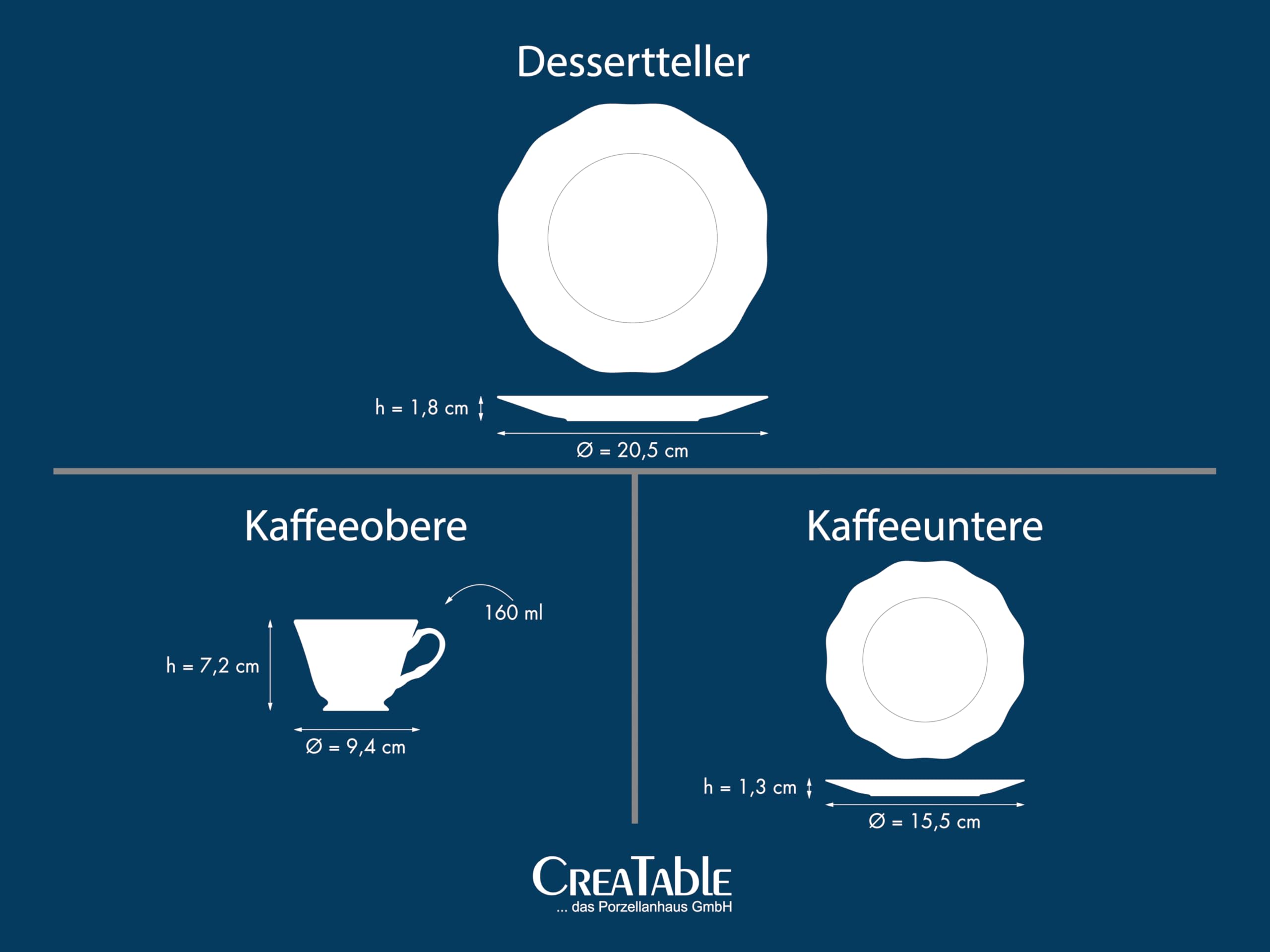 CreaTable, 24843, seria Florine, 12-częściowy zestaw naczyń dla 4 osób, serwis do kawy z kamionki, nadaje się do mycia w zmywarce i używania w kuchence mikrofalowej, wysokiej jakości produkcja