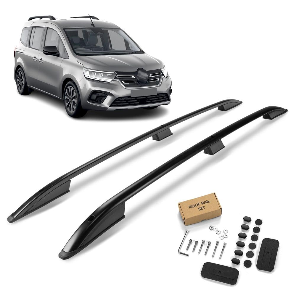 CHROMEMASTER | Les Barres de Toit Compatible avec Renault Kangoo L1 Court 2021+; Rails de Toit Conçus pour Le Montage de Barres de Toit, de Coffres de Toit, de Porte-vélos | Aluminium Durable
