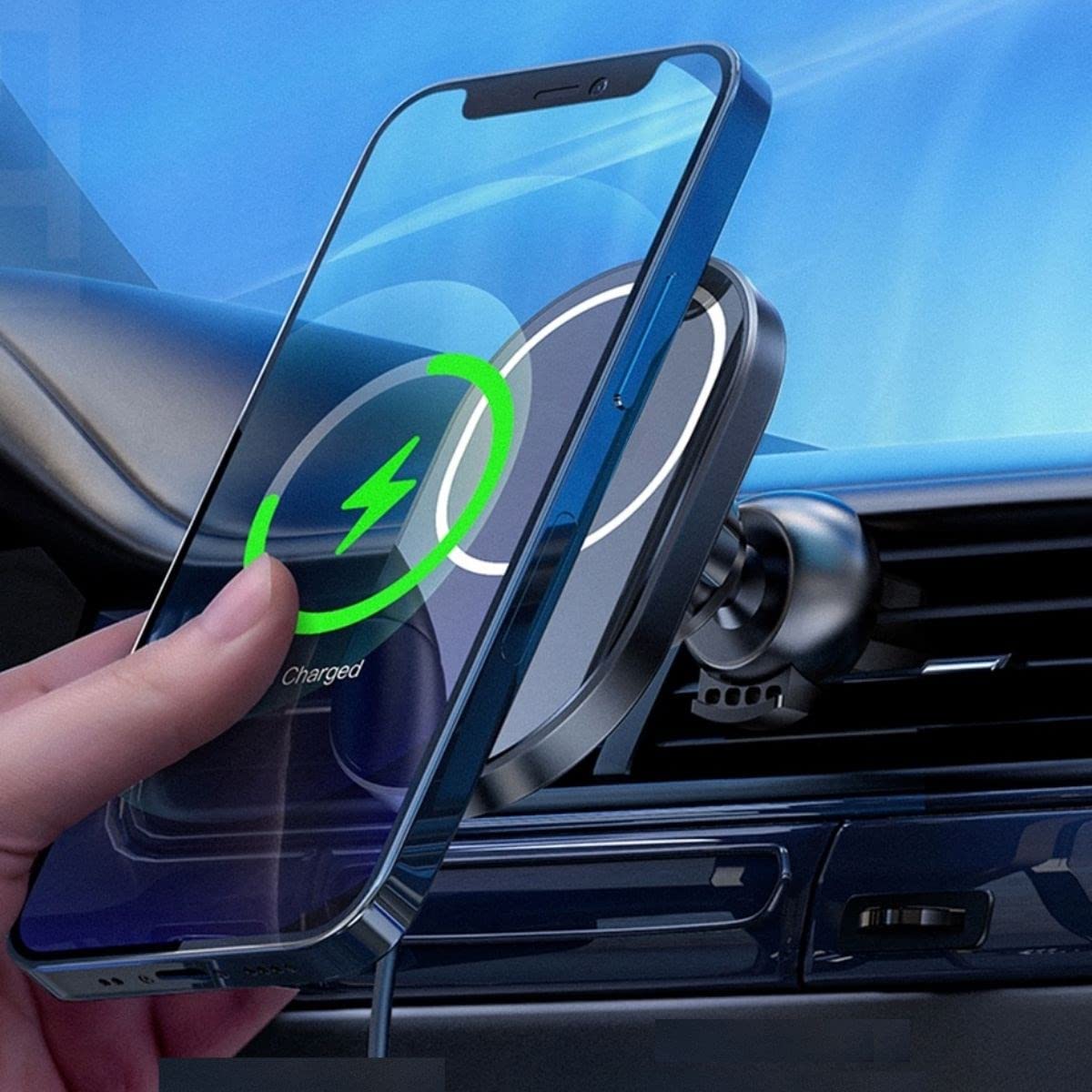 BUFFER® 15W Mıknatıslı Araç İçin Izgaraya Takılabilen Hızlı Şarj Ünitesi Tüm Cihaz ve Araçlara Uyumlu Araç İçi Şarj Cihazı