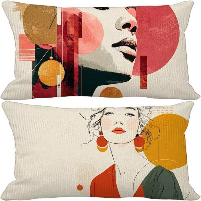 Cushion covers abstrait pour salon de jardin et terrasse d'été chaleureuse
