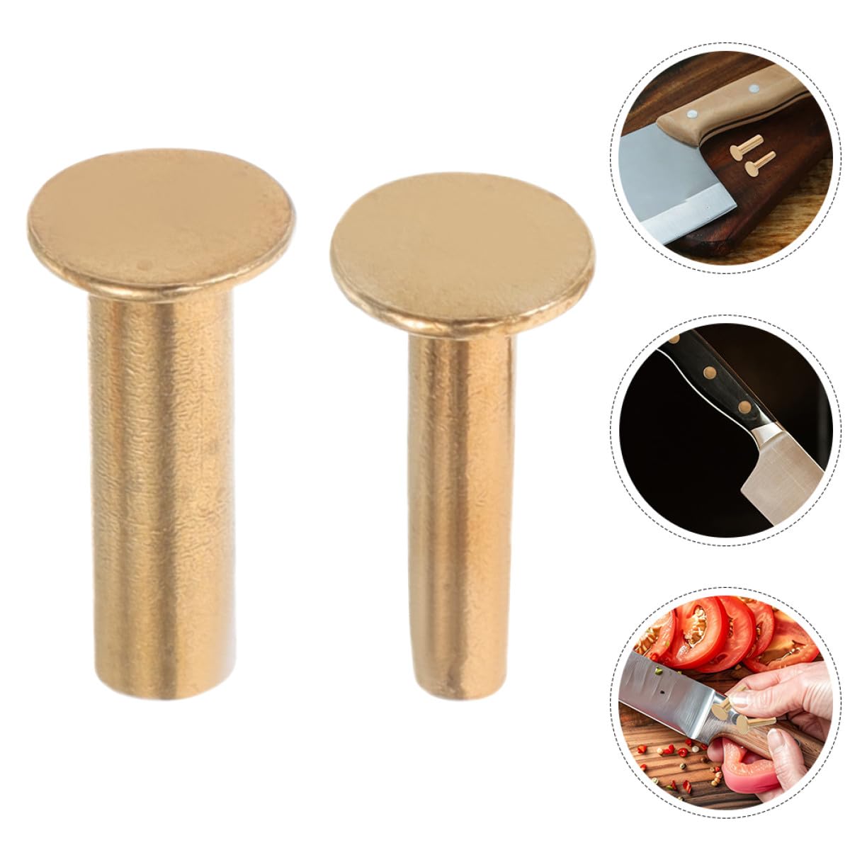 SOLUSTRE Set 7 Paia Rivetti in Rame per Manico da Cucina Fissaggio Sicuro e Facile Installazione Manici per Fai da Te e Riparazioni