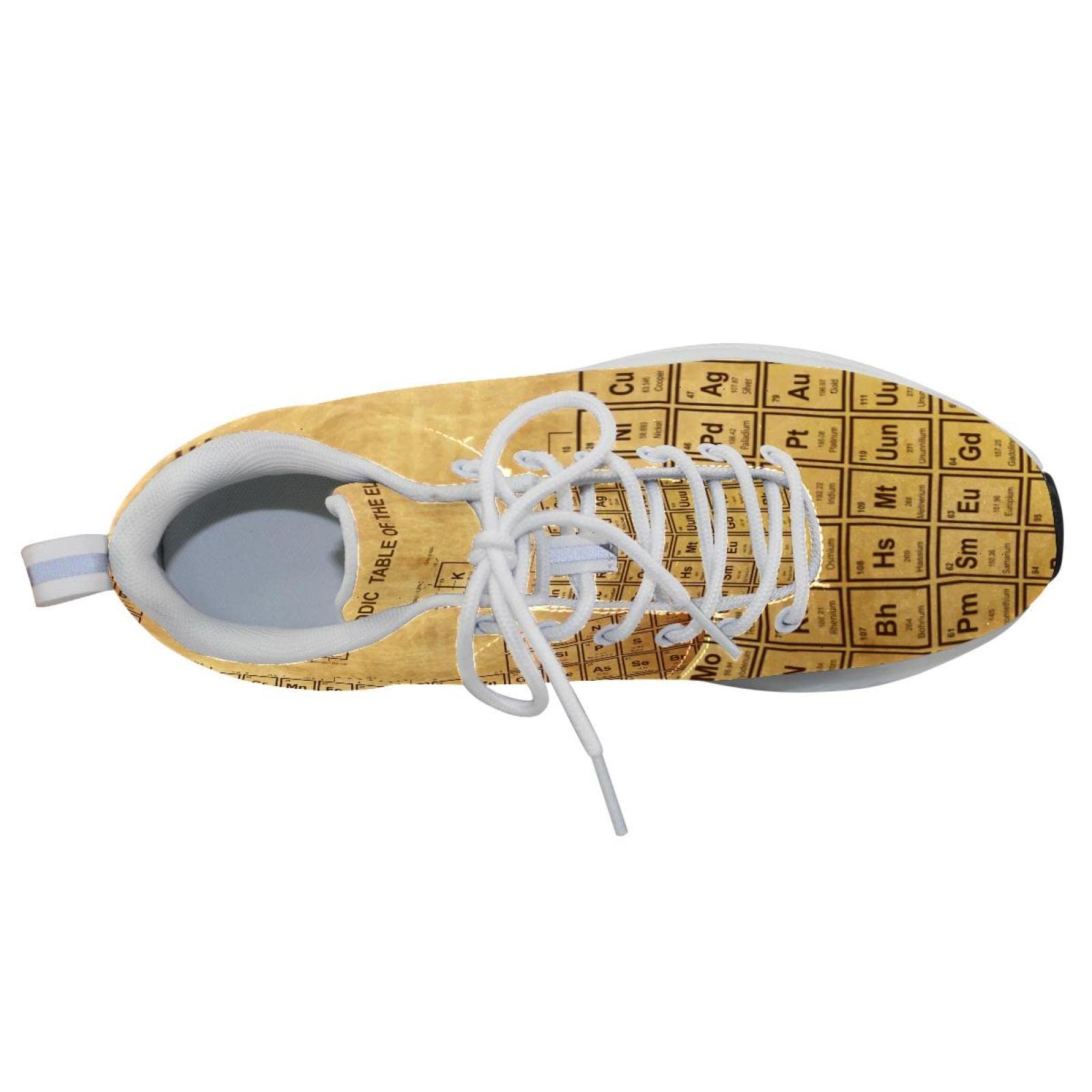 Scarpe da ginnastica uomo personalizzate Scarpe da passeggio leggere Running Sneakers Casual Atletiche Retro Tavola periodica educativa degli elementi, Multicolore, 37 EU