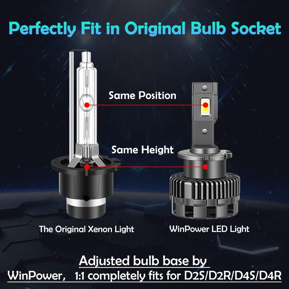 Product Deal WinPower D2S D2R D4S D4R LED Headlight Bulb Replace OEM Xenon Bulb 6000K Pure White Get Discount Offer WinPower D2S D2R D4S D4R LED Headlight Bulb Replace OEM Xenon Bulb 6000K Pure White