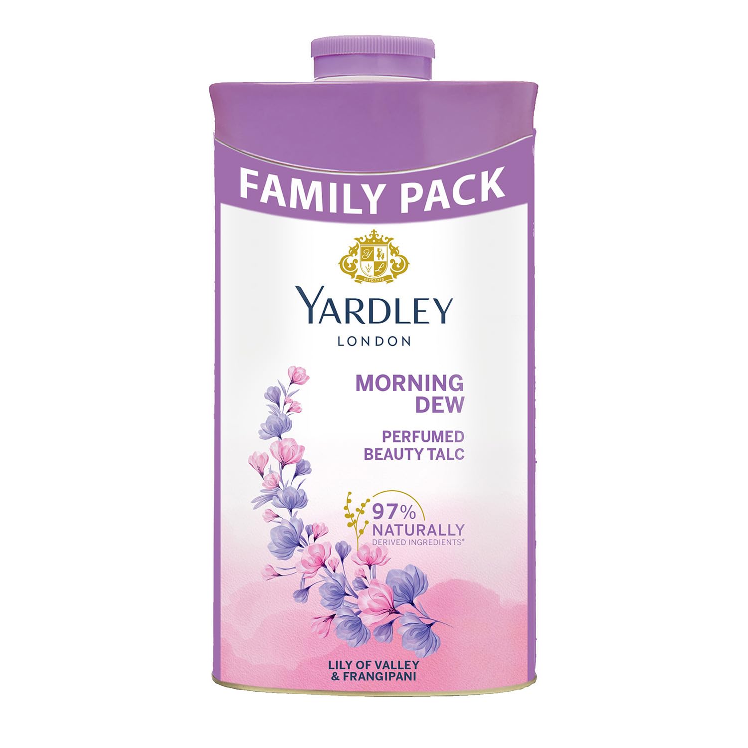 Yardley London Morning Dew Perfumed Talc| 97% Naturally Derived| Fragrant Beauty Talc for Women| Smooth Texture| 400g