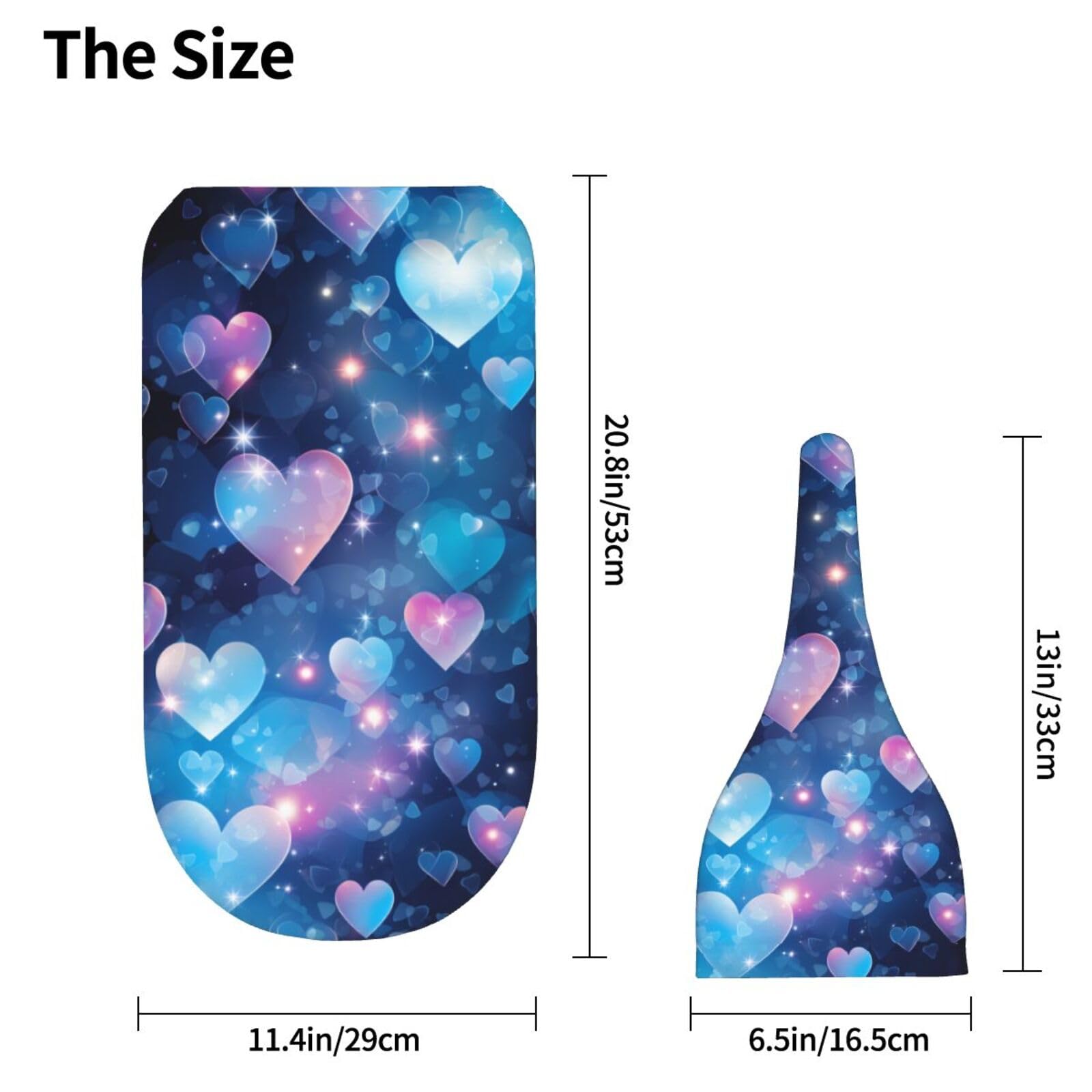 3D Hearts zestaw koców i kapeluszy dla noworodków, przytulna chusta dla niemowląt, malucha, komfort, 29 x 53 cm
