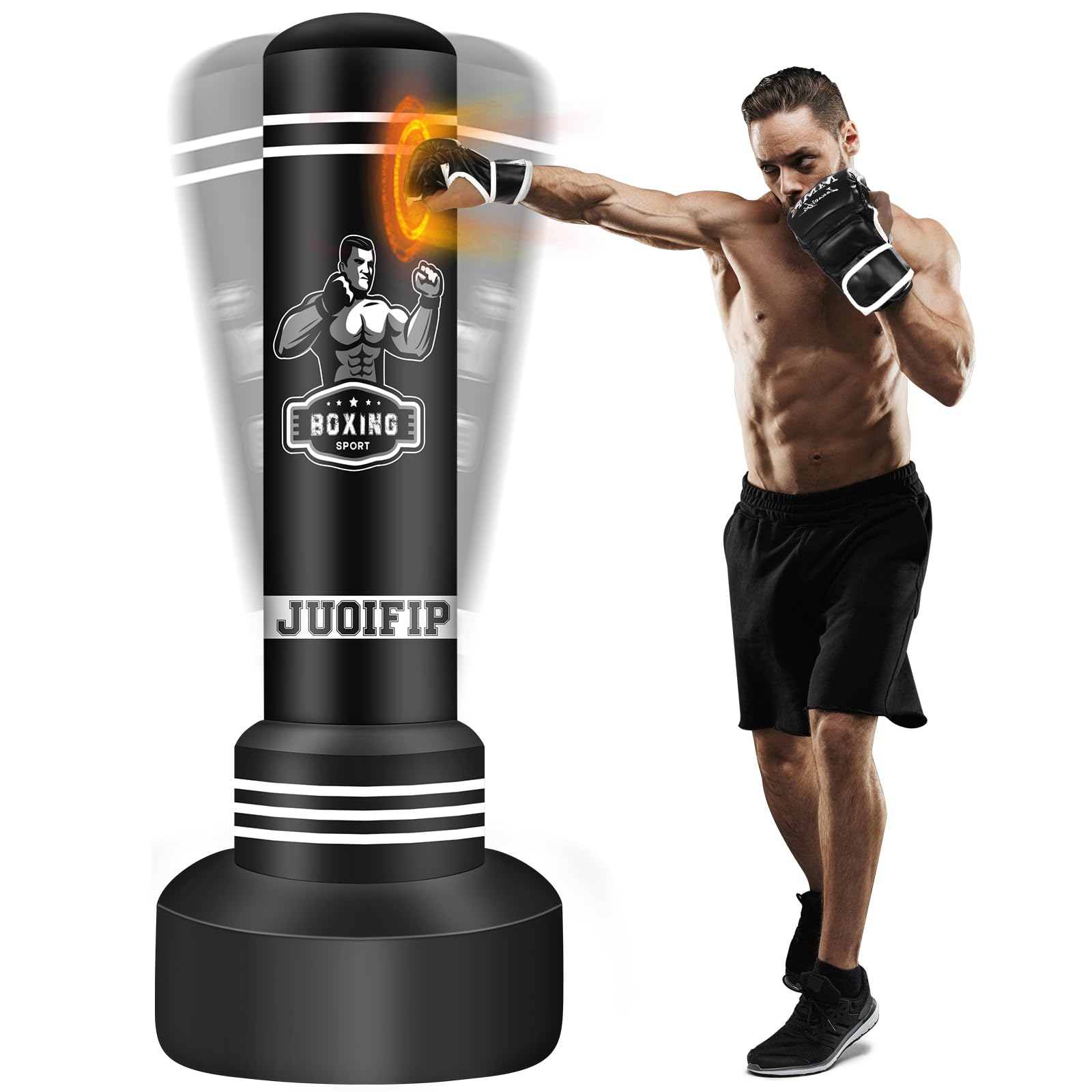 Standing Punching Bag for Adults, 70" Heavy Bag Boxing Bag Inflatable Kickboxing Bag for Men Women Teens, Kicking Bag Boxing Equipment for Training MMA Muaythai Fitness Karate-picture-23