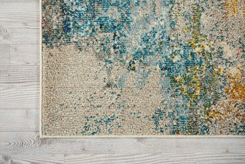 Nourison Celestial Modern Abstract Sealife 2' x 6' Area Rug, Easy Clean, Non Shedding, Bed Room, Living Room, Dining Room, Kitchen (2x6) - Image 4