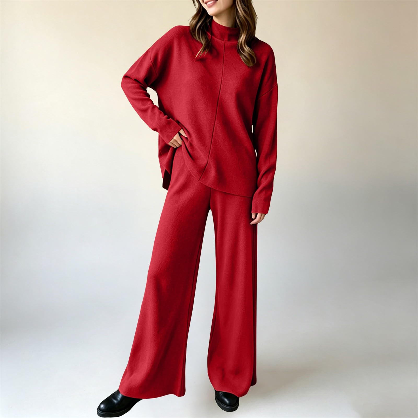 Completo Donna Elegante Autunno Tuta Casual Elegante Sportswear Leggera