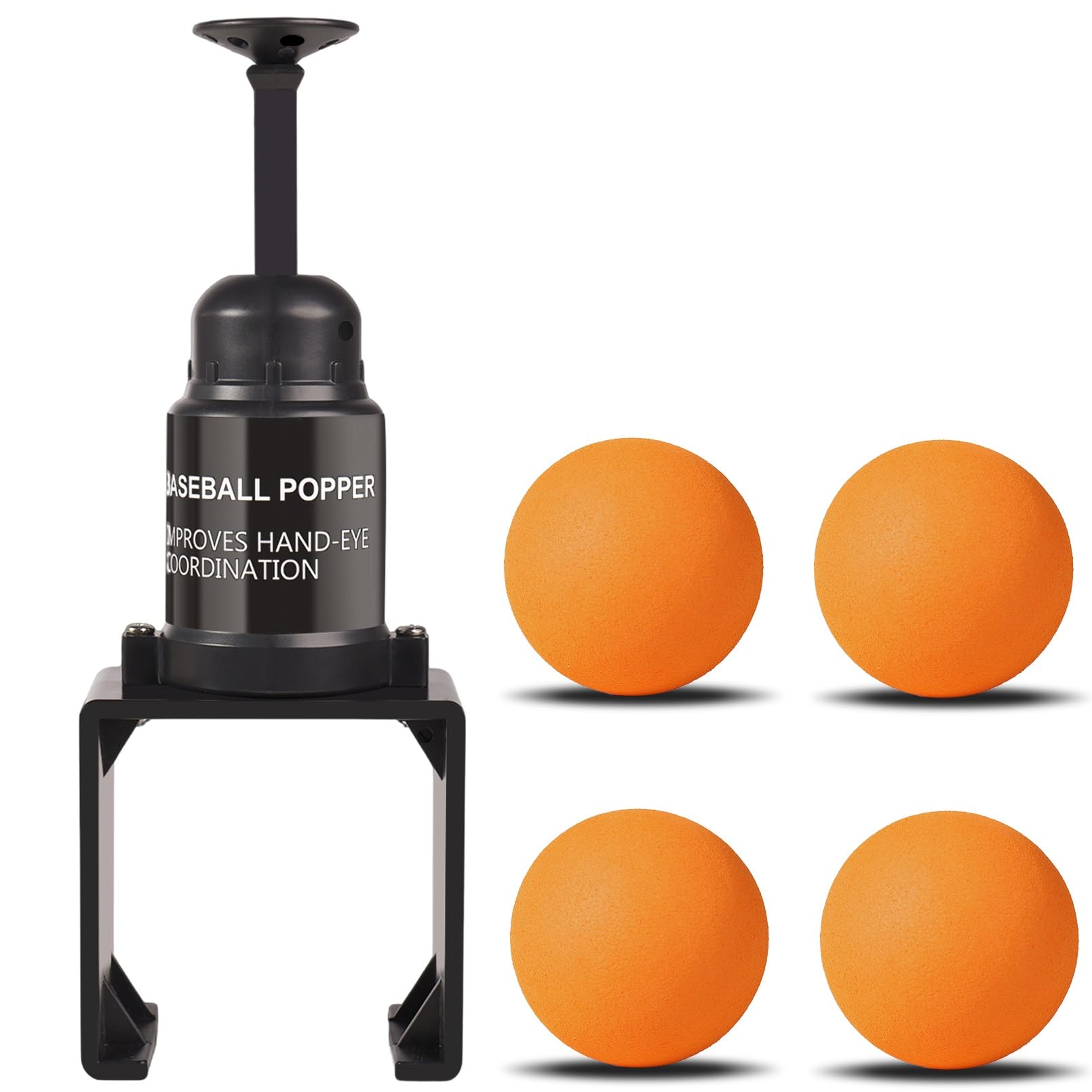 Edinnoda Softball Training Popper | Baseball Popper for Hitting Without a Pitcher(Work with Practice Wiffle Balls, 4 Softballs Included) (4 Orange Balls)