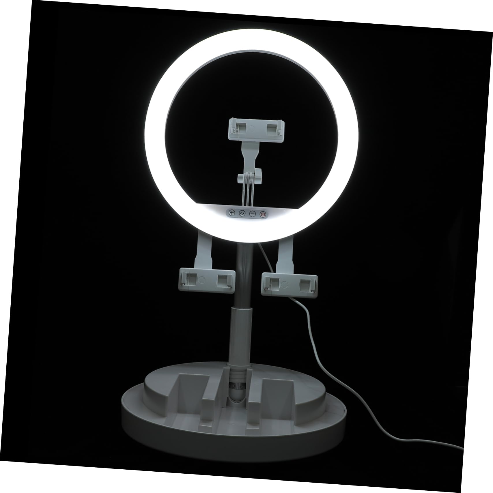 Angoily Phone Light Rack Led Selfie Light Stand 360° Rotation Dimmable White for Live Streaming Makeup Jm03