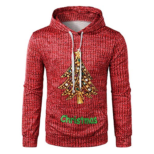 Preisvergleich Produktbild Herren-Sweatshirt mit weihnachtlichem Aufdruck Christmas 2019 Gr. Medium, rot