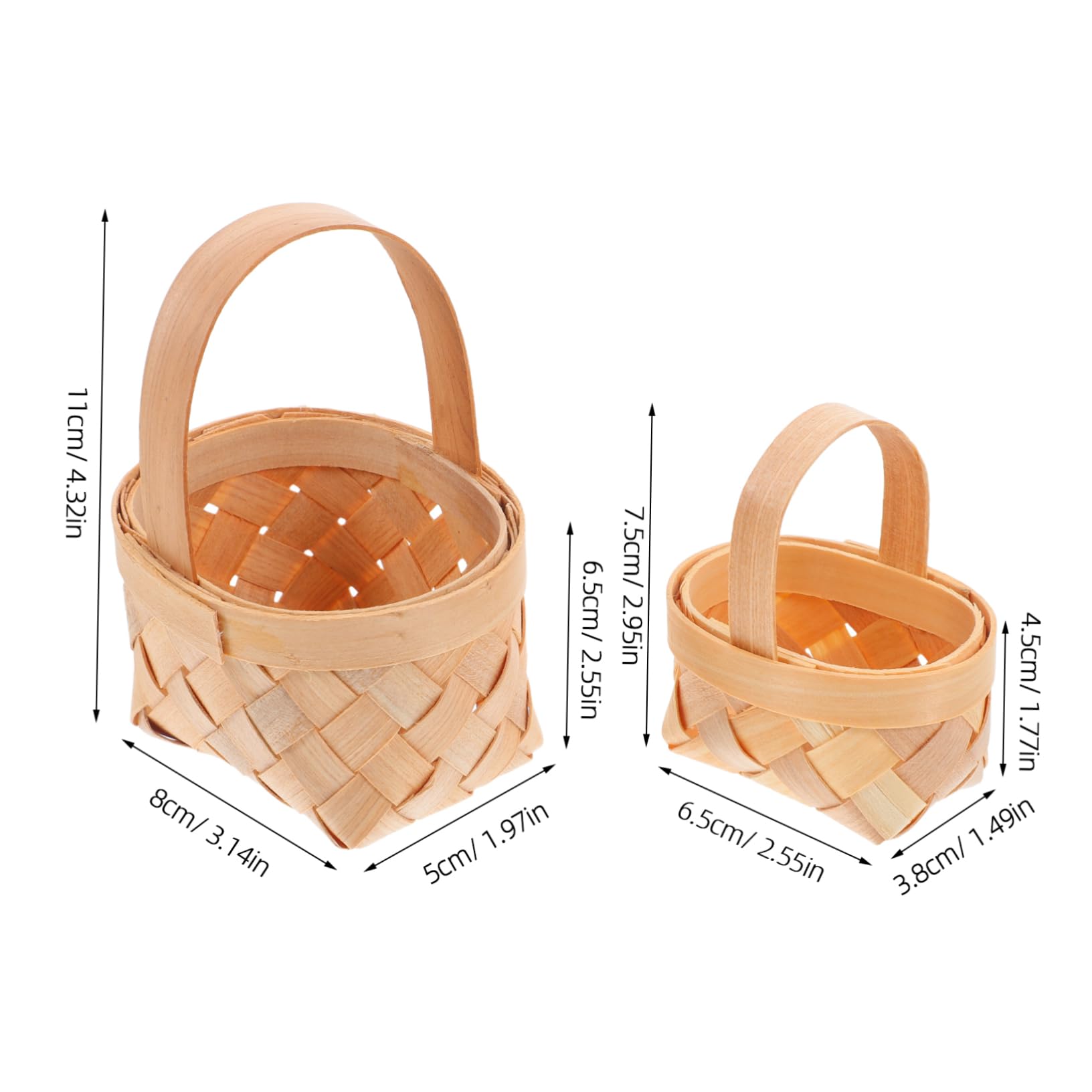ARTIBETTER 6Pcs Hand Woven Mini Baskets for Candy Storage Natural Decorative Baskets with Handles for Weddings Parties and Home Decor for present Presentations and DIY Themes