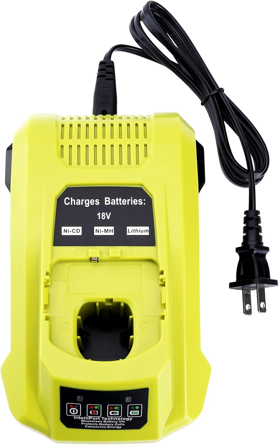 P117 18 Volt Dual Chemistry IntelliPort Charger Compatible with Ryobi One+ Lithium Ion and NiCad Battery