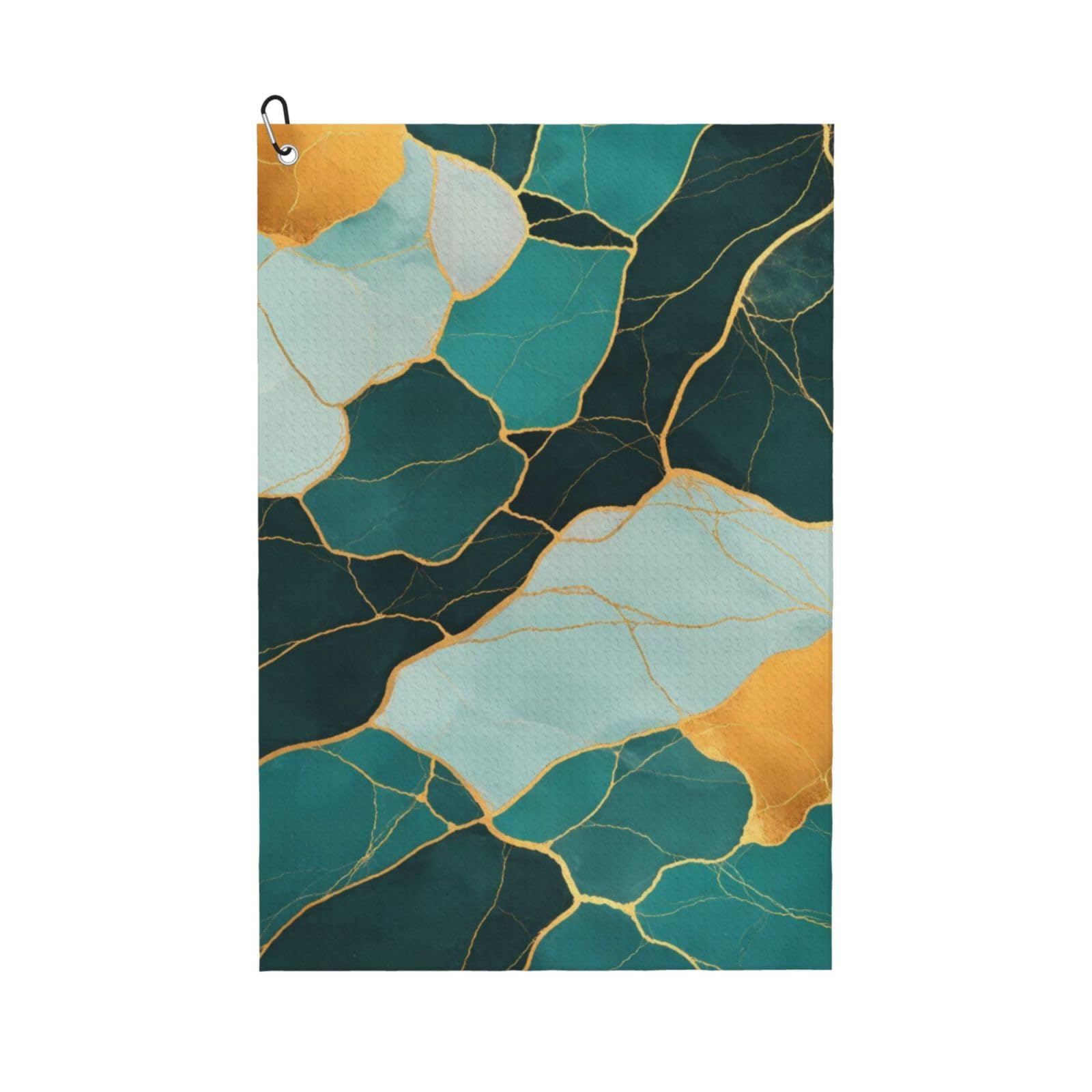 BSDFGSDD Gold Glitters Marble Turquoise Golf Towel 24 x 16 inches