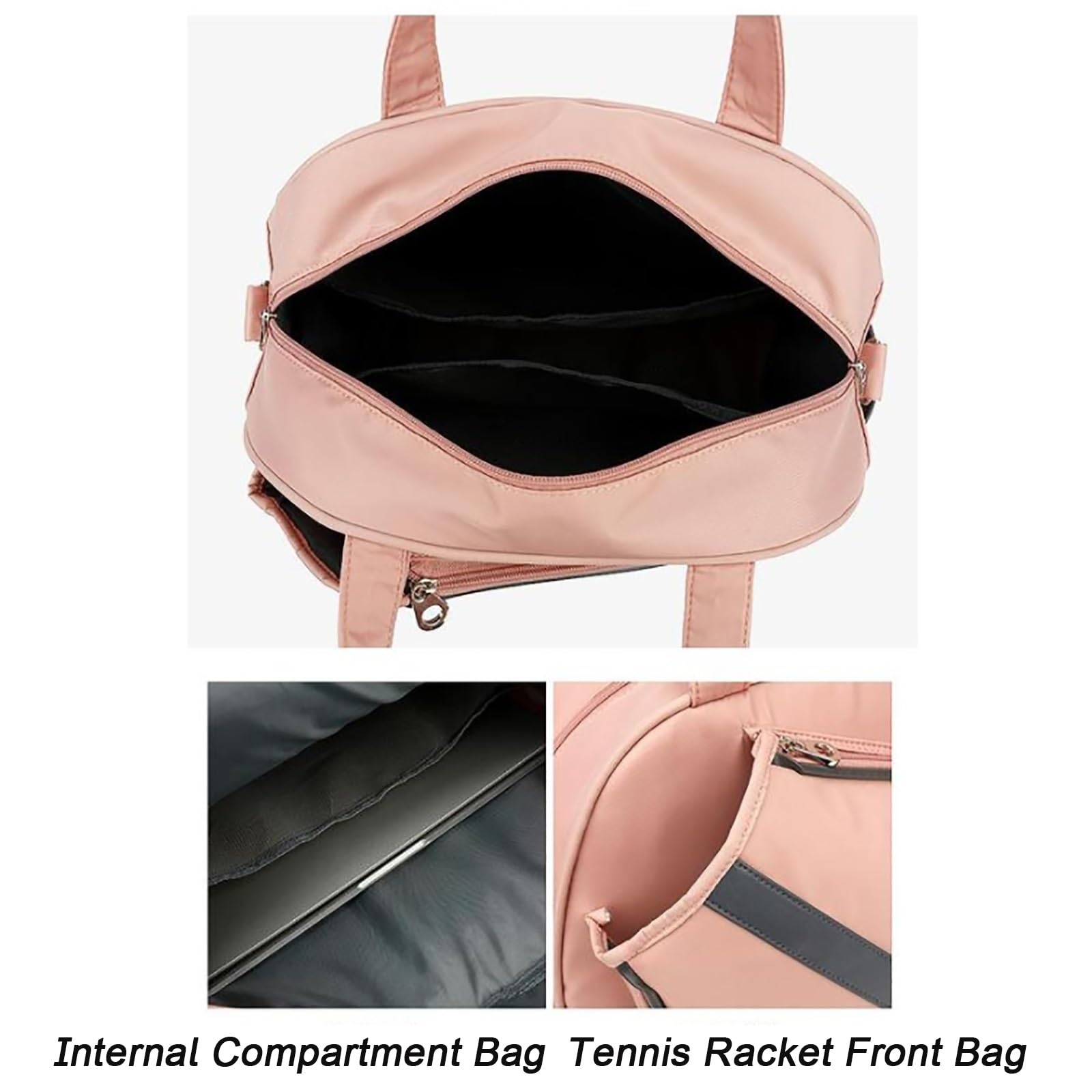 FAIRE Raquetero Tenis para Mujer, con Correa de Hombro Extraíble para Raqueta de Tenis de Tamaño Mediano, Mochila Padel de Bádminton (Color : White)